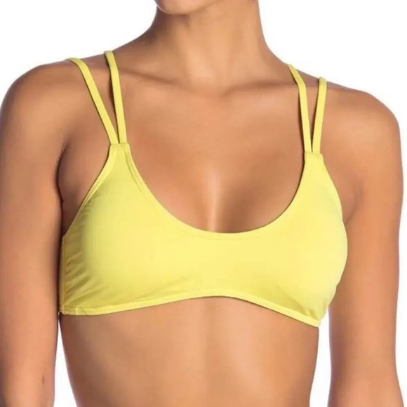 NEW VYB Women’s Size Large Yellow Crossback Bikini Top - Picture 1 of 5